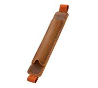 Iuhtrb Estuche de cuero con banda elástica ajustable para bolígrafos, a prueba de fugas, para diario de tapa dura, cuaderno, estudiante, Brown