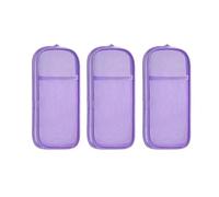Iuhtrb Estuche transparente para lápices, estuche de doble capa, organizador de bolígrafos portátil, bolsa de PVC de color transparente, c