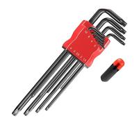 Iuhtrb Juego de 9 llaves hexagonales antideslizantes Torxs Star con bordes pulidos para un compromiso seguro y una llave de larga duración, herramienta mecánica profesional