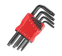 Iuhtrb Juego de 9 llaves hexagonales antideslizantes Torxs Star con bordes pulidos para un compromiso seguro y una llave de larga duración, herramienta mecánica profesional
