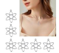 Iuhtrb Paquete de 10 colgantes de estructura de átomos para el aula, regalo científico, accesorios de fabricación de joyas para entusiastas de la ciencia, uso diario, colgante científico