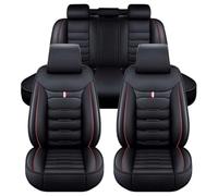 IUHYGUHGTFS Juego Fundas Asiento Coche Cuero para BMW 1 Series 116d, Impermeable Cubreasientos Delanteros Traseros Protectores Interior Accesorios,D/Black-Red