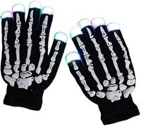 IUIUI LED Rave Glove, 7 Colors Light Show Light up Finger Gloves for Gloving, Lighting Flashing Mittens for adults(Black-3)