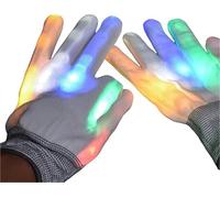 IUIUI LED Rave Glove, 7 Colors Light Show Light up Finger Gloves for Gloving, Lighting Flashing Mittens for adults(White)