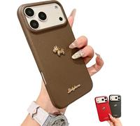 IUIUI Red Bottom 3D Gold Lucky Horse Phone Case, Chinese New Year 2026 Lunar New Year of The Case for iPhone 15/16/17 Pro MAX(Brown,For 16 Pro)