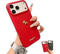 IUIUI Red Bottom 3D Gold Lucky Horse Phone Case, Chinese New Year 2026 Lunar New Year of The Case for iPhone 15/16/17 Pro MAX(Red,For 17)