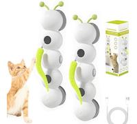 IUIUI Whack a Worm Cat Toy, Interactive Caterpillar Cat Toy with Motion Sensor, Whack a Worm Post Cat Toys with Suction Cup, Moving Caterpillar Cat Toys for Indoor Cats(2pcs)