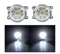 IUKMR Antiniebla Delantero Para Mitsubishi Para Outlander 2013 2014 2015 6400F059 6400F060 Lámpara Marco Negro Plateado Cubierta De Luz Antiniebla Delantera(Led fogs,Izquierda y derecha)
