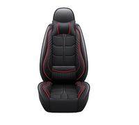 IUKMR Fundas para Asientos para Toyota para Auris para Avensis para Crown para 4Runner para Harrier FJ para Cruiser para Mark X Funda Cuero para Asiento Coche(Black Red 5 Seatw)