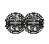 IUKMR Para Jeep Para Wrangler CJ-8 CJ-7 Faros Delanteros LED De 7 Pulgadas Con Adaptadores De Soporte De Montaje Faros Delanteros Coche(A)