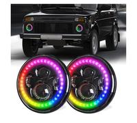 IUKMR Para Jeep Para Wrangler JK TJ 1997-2016 12V 24V 7 Pulgadas Faros Delanteros RGB DRL 2 Unidades Faros Delanteros Coche