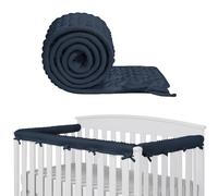 IULONEE 3pcs Funda Protectora de Barandilla para Bebés Cubierta Protectora para Reposabrazos de Cuna 128x18cm/68x18cm para la Protección de Las Barandillas de Cama Infantil (Azul Marino)