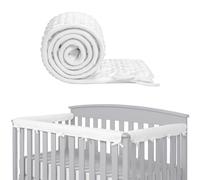 IULONEE 3pcs Funda Protectora de Barandilla para Bebés Cubierta Protectora para Reposabrazos de Cuna 128x18cm/68x18cm para la Protección de Las Barandillas de Cama Infantil (Blanco)