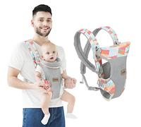 IULONEE 4 en 1 Convertible Mochila Portabebés Ligera Correas Transpirable Baby Wrap para Bebés Recién Nacidos a Niños Pequeños Hasta 20kg Vistoso