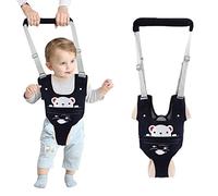 IULONEE Ayudante para caminar para bebés Asa ajustable Asistente para caminar Bebe pie y para caminar Riendas de cinturón Arnés de seguridad para niños de 9-24 Meses (Azul Oscuro)