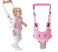 IULONEE Ayudante para caminar para bebés Asa ajustable Asistente para caminar para niños pequeños Niño de pie y para caminar Riendas de cinturón Arnés de seguridad para niños de 7 a 24 meses (Rosa)