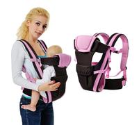 IULONEE Ergonómica Mochila Portabebé Cargador Envolvente Ergonómico Multifunción Mochila Portabebes Portador De Bebé Fular Portabebés Elastico Para Bebés De 3 a 36 Meses (Rosa)