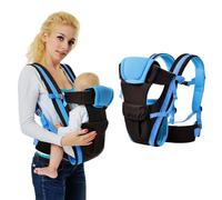 IULONEE Ergonómica Mochila Portabebé Cargador Envolvente Ergonómico Multifunción Mochila Portabebes Portador De Bebé Fular Portabebés Elastico Para Bebés De 3 a 36 Meses (Azul)