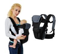 IULONEE Ergonómica Mochila Portabebé Cargador Envolvente Ergonómico Multifunción Mochila Portabebes Portador De Bebé Fular Portabebés Elastico Para Bebés De 3 a 36 Meses (Negro)