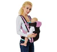 IULONEE Mochila Portabebé Ergonómica Portabebes Manos Libres Mochila Portabebes Recien Nacidos Mochila Portabebes Multifunción Portador De Bebé Fular Portabebés Elastico Para Recién Nacidos (Rosa)