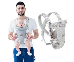 IULONEE Mochila Portabebés, 4 en1 Ergonómica Fulares Porteadores para Bebés Portabebés Infantino Mesh Portabebés Transpirable para 3-36 Meses Gris