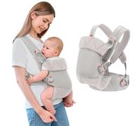 IULONEE Mochila Portabebés para Bebe Multifuncional Baby Carrier Wrap Ergonómicas Portabebés Ajustable Porteo Bebe Delantera y Trasera Carrier Adecuado para Niños y Niñas Gris