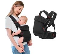 IULONEE Mochila Portabebés para Bebe Multifuncional Baby Carrier Wrap Ergonómicas Portabebés Ajustable Porteo Bebe Delantera y Trasera Carrier Adecuado para Niños y Niñas Negro