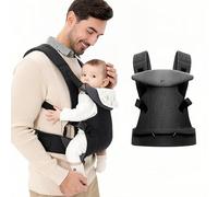IULONEE Mochila Portabebés para Bebe porteo Tirantes para bebés Delantera y trasera Ergonómicas Baby Carrier Wrap para Niños de 3-36 Meses(3-15kg) Negro