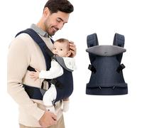 IULONEE Mochila Portabebés para Bebe porteo Tirantes para bebés Delantera y trasera Ergonómicas Baby Carrier Wrap para Niños de 3-36 Meses(3-15kg) Azul Oscuro