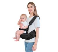 IULONEE Multifuncional Portabebé Asiento De Cadera Portabebés Ergonómico Portador De Bebé Hipseat Portador De Bebe Ergonomico Taburete De Cintura Portabebes Asiento De Cadera Para Bebé (Negro)