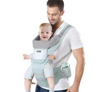 IULONEE Portabebés con asiento de cadera ergonómico para niños pequeños, mochila portabebés ajustable frontal y trasera para recién nacidos de 3 meses a 3 años (7-45 libras), color verde