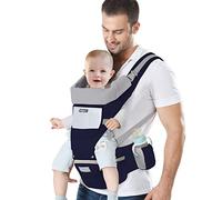 IULONEE Riñonera para bebé con asiento multifunción, mochila ergonómica para riñoneras, transporte delantero y trasero, ajustable, para recién nacido de 3 meses a 3 años (3-20 kg), azul oscuro