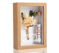 iulrtba Regalo de dinero cumpleaños caja de madera con flores secas y tubo de ensayo, regalos creativos para hombres y mujeres