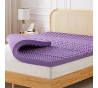 IULULU Cubrecolchón de Espuma viscoelástica de Gel de 3 Pulgadas, tamaño matrimonial, 5 Zonas, Soporte específico, Alivio de presión, Certificado CertiPUR-US, Lavanda