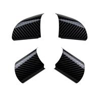 IUNBTFG Auto interiores decoración Compatible Con Ford Para Focus 2 Para Mk2 2005-2012. 4 Pegatinas Embellecedoras Lentejuelas Para Panel Volante Coche Acero Inoxidable(Carbon fiber black)