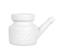 Iunipusy Neti Pot, 350 ml de cerámica Neti Pot, resistente y a prueba de fugas para limpieza nasal y lavado nasal, ducha nasal para adultos, en elegante
