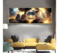 IUNTWEIE Imágenes de cielo nubes paisaje naturaleza moderno lienzo grande 1 pieza, arte decorativo para salón, dormitorio, decoración de pared, mar, luna, noche, sin marco (A,30x90cm)