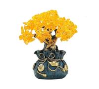 IUokLU Árbol del Dinero Estilo Bonsái Feng Shui, Estilo Chino, Citrino, Cuarzo, Cristal, Monedero, Lingote, Decoración Estilo Bonsái, Oficina, Hogar, Regalos, 7,8 Pulg