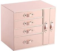 IUokLU Caja De Almacenamiento De Joyas para Mujer con Luces Intermitentes,Tipo Cajón Multicapa,para Escritorio,con Cerradura.(B)