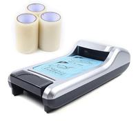 IUokLU Dispensador automático de fundas de zapatos con 3 rollos de película para el hogar, oficina, supermercado, fábrica, protege suelos y zapatos de la suciedad y los daños (gris)
