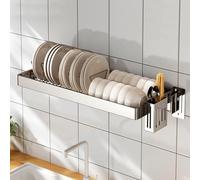 IUokLU Escurreplatos De Acero Inoxidable Ajustable para Montaje En Pared sobre Fregadero De 55 A 95 Cm: Escurreplatos Que Ahorra Espacio para Uso Doméstico,Diseño Dur