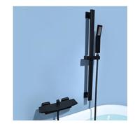 IUokLU Grifo de bañera de Montaje en Pared con rociador de Mano Moderno Juego de Grifo de Ducha para baño Mezclador de bañera de una Sola manija con Barra de Ducha,Negro