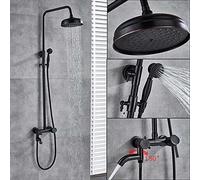 IUokLU Juego de Ducha de Lluvia de Bronce Negro con caño Giratorio de una Sola manija y Cascada Grifo Mezclador de Ducha de baño Ducha de Mano de latón Altura,Grifo de Ducha B01