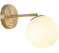 IUokLU Lámparas de Pared esféricas Modernas de Vidrio con Pantalla Blanca lechosa Luces de Montaje en Pared para Interiores Aplique de Pared de latón para el hogar,