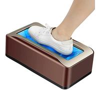 IUokLU Máquina dispensadora de cubiertas de zapatos para interiores, cómoda, antideslizante, para el hogar, cubierta automática de zapatos, ABS, paquete de 300 (marrón-41 x 21 x 13 cm)