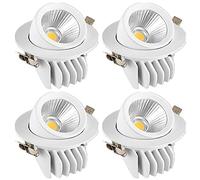 IUokLU Paquete de 4 focos empotrables con rotación de 360° de 25 a 5 Pulgadas con luz de Techo Seleccionable de 3000 K/4000 K/6000 K 5-30 W.,5w-3000K