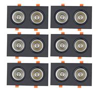 IUokLU Paquete de 6 focos LED empotrables de Doble Cabezal 5 W 9 W y 15 W luz descendente giratoria de 3000 LM luz de Techo LED Cuadrada con ángulo Ajustable luz,3000K-5W