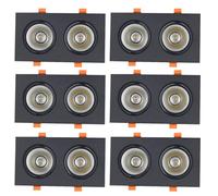 IUokLU Paquete de 6 focos LED empotrables de Doble Cabezal 5 W 9 W y 15 W luz descendente giratoria de 3000 LM luz de Techo LED Cuadrada con ángulo Ajustable luz,3000K-5W