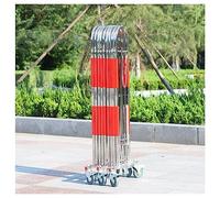 IUokLU Puerta de Valla Extensible Flexible Valla retráctil Barricada para Exteriores Puerta de Tijera con Ruedas Barricada móvil Puerta de Seguridad Plegable de,Rojo-Plata-1,1x1m