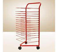 IUokLU Tendedero De Arte, 16 Capas, para Aulas Móviles, con Estantes De Alambre para Estudios De Arte, Uso Doméstico Y Clubes De Arte. Acabado con Pintura En Polvo.(Rojo)